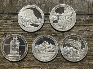 2010 S Proof Parks Quarter Set America the Beautiful 90% Silver 5 Coins - Picture 1 of 12