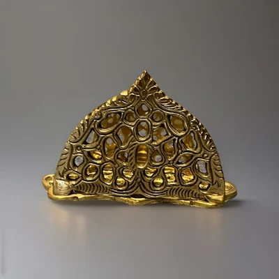 Vintage Brass Mail Organizer, Filigree Letter Holder Art Nouveau, Ornate Floral - Image 1 of 4