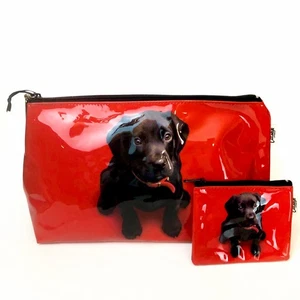 Catseye London Black Lab Puppy 2 Piece Travel Wash Bag and Coin Storage Set - Picture 1 of 5