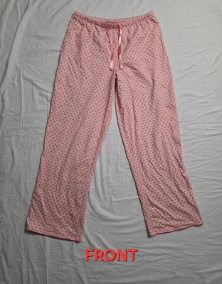 Pantalones de salón para mujer Nautica L rosa/blanco geo estampado bolsillos con cordón Foto 1 de 3