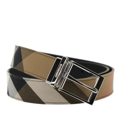 Cinturón Burberry Louis Reversible a Cuadros Marrón Taupe Talla 85/34 Nuevo Foto 1 de 4