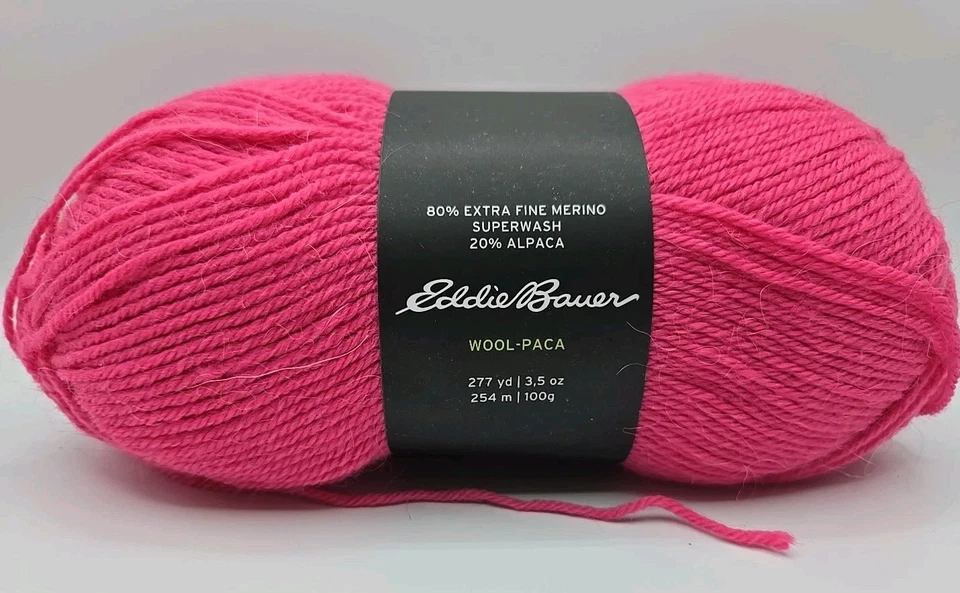 Eddie Bauer Wool-Paca "Deep Pink" Merino Wool & Alpaca Yarn Blend 3.5oz Weight#3