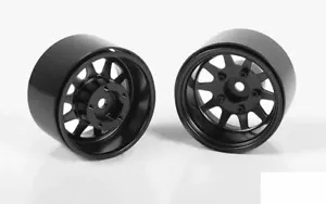 Deep Dish Wagon 1.55" Stamped Steel Beadlock Wheels BLACK Z-W0281 RC4WD TF2 - Picture 1 of 7