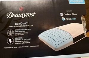 NEW - Beautyrest DualCool Cooling Memory Foam Standard/ Queen Pillow 16x25x5.5” - Picture 1 of 14