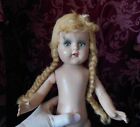 Lovely 17" Composition Doll ~ 1940s ~ Bright Eyes? ~ TLC for loose legs ~ Sweet!