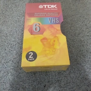 TDK 2er-Pack NEU VERSIEGELT hochwertige T-120 VHS leere Kassetten 6 Stunden EP T120 - Bild 1 von 2