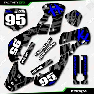 Black & Blue Fierce Graphics Sticker Kit fits Kawasaki KX65 KX 65 00-24 Decals - Picture 1 of 5
