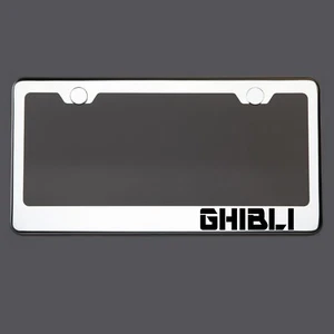 Polish Mirror License Plate Frame GHIBLI Laser Etched Metal Screw Cap - Bild 1 von 8