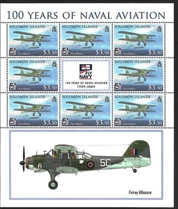 SOLOMON ISLANDS - 2009 MNH "NAVAL AVIATION - Fairey Albacore" Sheet (III) !! - Picture 1 of 1