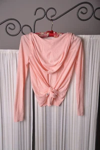 Z by Zella Girl Coral l/s Dance Top with hood Lg 10-12 VGUC (121) - Picture 1 of 4