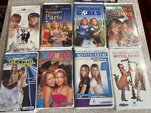 Mary Kate & Ashley Olsen Twins VHS Lot Collection Vintage 90s 9 Videos Movies - Picture 1 of 3