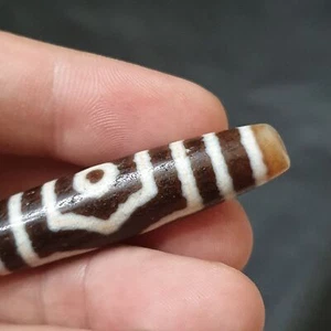 AA 3 Eyes BEAD Tibetan dzi bead old amulet Agate Stone APR-10 - Picture 1 of 12