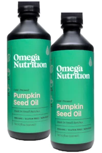 Omega Nutrition Pumpkin Seed Oil 12oz (2-Pack) - Prostate & Hair Health - Picture 1 of 5