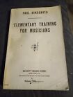 Elementary Training For Musicians Paul Hindemith 1949 Music Theory Book 2nd Ed