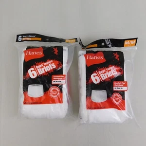 12 Pair Hanes Boy's Tagless Briefs Underwear 10-12 Medium #4547 - Picture 1 of 9