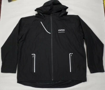 CHAQUETA CORTAVIENTOS PARA HOMBRE STAPLES EMPLEADA TALLA 3XL NEGRA CON CAPUCHA  Foto 1 de 4