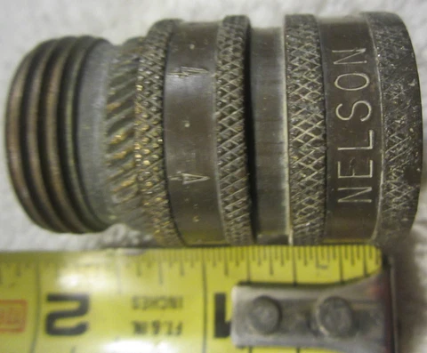1 antique  female to male garden hose nozzle spin ,turning,adapter VTG brass Cover