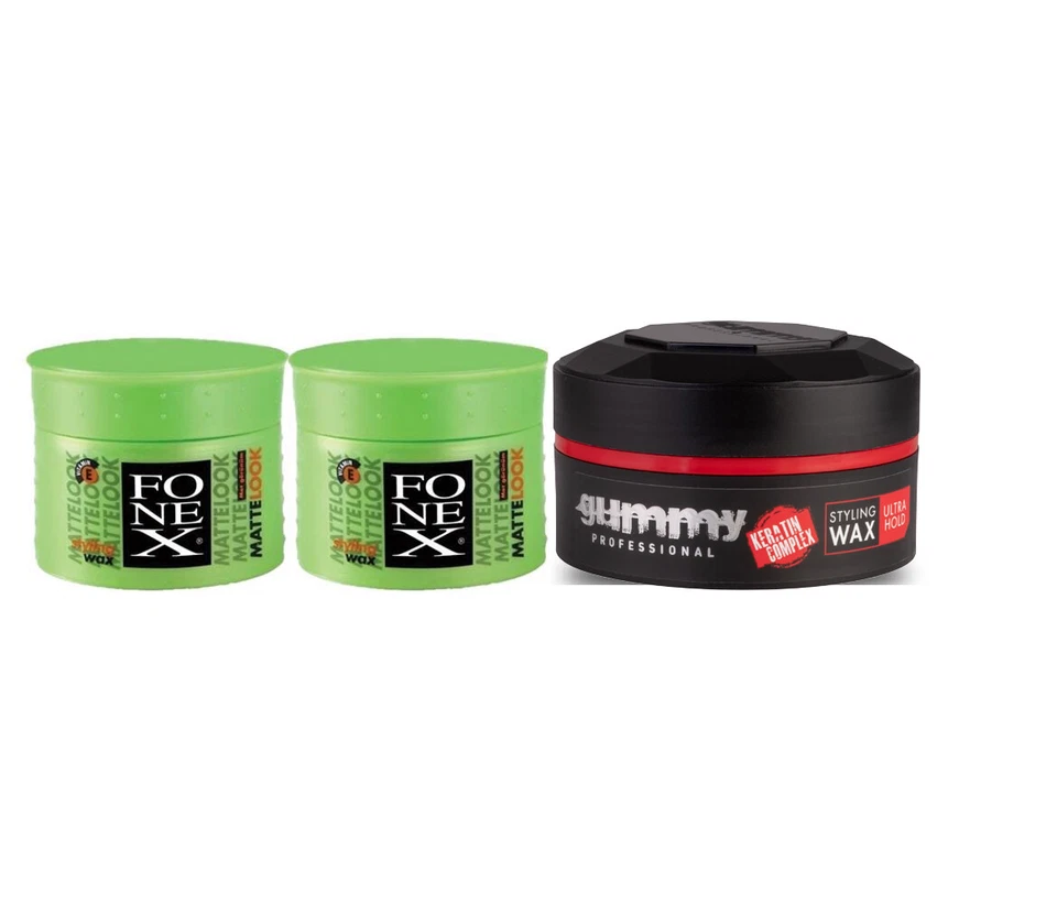 Fonex Gummy Styling Wax Pack: 2 x Matte Look + 1 x Ultra Halt (41,69 EUR/l) - Bild 1 von 1