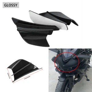 Par de alerones universales de fibra de carbono brillante para carenado de motocicleta - Imagen 1 de 7