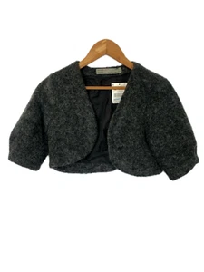 ZARA Wool Shrug Size M Grey Knit Cropped Balletcore Bolero Cover Up Wedding Wool - Picture 1 of 11