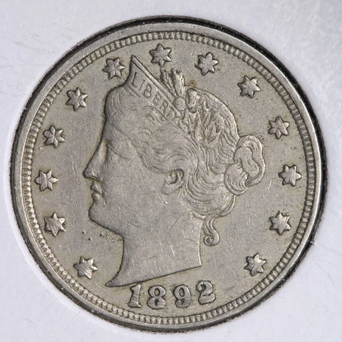 1892 Liberty V Nickel CHOICE AU E200 QEM Cover