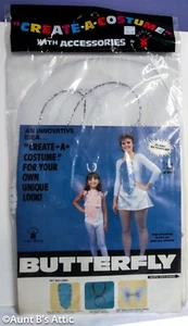 Kit de disfraz de ala de mariposa 3 piezas alas blancas/plateadas pieza de pecho y diadema - Imagen 1 de 3