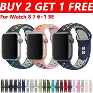Watch Band Strap Breathable For Apple iWatch 7 6 5 4 SE Series Silicone Bracelet - Bild 1 von 44