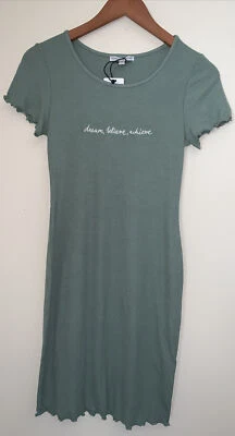 Sincerely Jules L Mint Green Juniors Ribbed Tshirt Dress  - Image 1 of 2