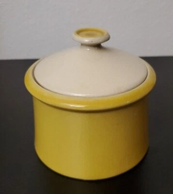 Mikasa Premiere Sugar Bowl Yellow Stoneware P7300 Japan 4"  - Image 1 of 4