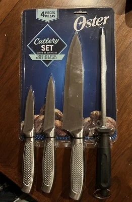 Juego de cubiertos Oster 111914.04 Edgefield 4 piezas - mango de acero inoxidable NUEVO EN PAQUETE Foto 1 de 2