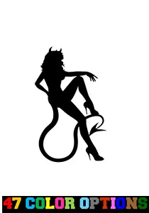 Decal Vinyl Truck Car Sticker - Sexy Hot Women Girl Adult Pinup Devil v3 - Bild 1 von 4