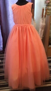 Petal/Peachy Pink Flower Girl Dress- Age 7 - Picture 1 of 3