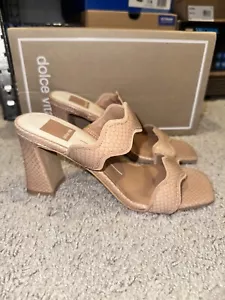 Dolce Vita Ilva Women's Sandals Toffee Embossed Leather Size 6 NEW - Picture 1 of 6