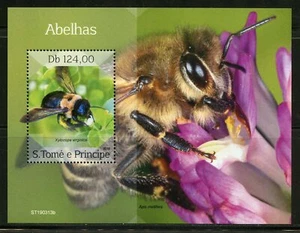 Sao Tomé 2019 Api Souvenir Foglio come Nuovo Nh - Foto 1 di 1