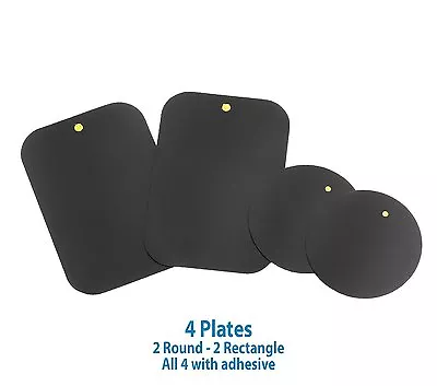 WIzGear Mount Metal Plate, Adhesive for Magnetic Cradle-less Mount X4 Pack Black - Image 1 of 4