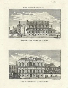 Antique engraving, Noorthouck, Banqueting House / The Treasury - Picture 1 of 1