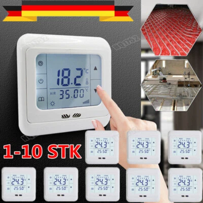 LCD Digital Touchscreen Raumthermostat Raumtemperaturregler Fußbodenheizung DE - Bild 1 von 4