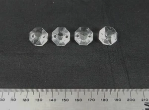 Juego 4 joyas-prismas octogonales de cristal antiguo. ¡Único!  16mm.  PR-024 - Imagen 1 de 8