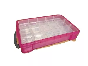Really Useful Pink 4 Litre Box With 2 X 15 Compartment Hobby Tray - Picture 1 of 4