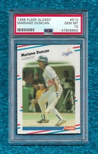 1988 FLEER GLOSSY #513 MARIANO DUNCAN PSA 10 GEM MINT POP 2 DODGERS REDS - Picture 1 of 1
