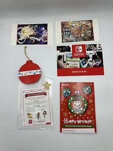 Nintendo Happy Holidays Wish List, Mario Cappy Paper Ornament & Pokemon Cards