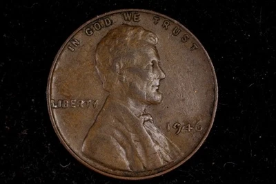 1946 Lincoln Wheat Cent - Reverse Struck Through Grease Error - Image 1 of 3