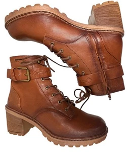 Neu ohne Karton Schnürstiefel Y2K Combat Damengröße 10 butterweiches Leder Western Boho - Bild 1 von 21