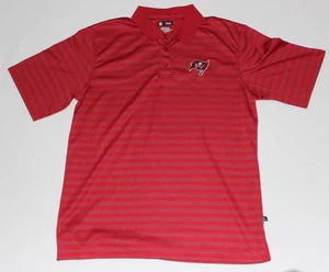 Tampa Bay Buccaneers NFL Team Red Striped Polo Shirt Men's Size Large - Picture 1 of 13