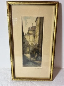 Leopold Robin - Original Colour Etching, Hand Signed, Paris, T. Eaton Co. Frame - Bild 1 von 9