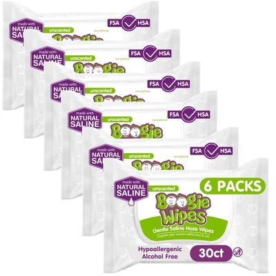 Unscented Baby Wipes 30 Count Pack of 6 with Vitamin E & Aloe - Image 1 of 4