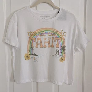 Grayson Threads Womens Beachy T-Shirt MEDIUM "Meet Me In Tahiti" Boxy Retro - Picture 1 of 4