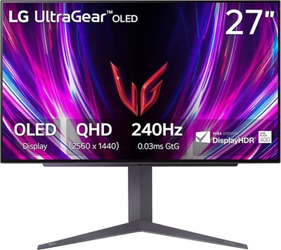 LG ‎27GS93QE 27-inch Ultragear OLED Gaming Monitor QHD 1440p 240Hz 0.03ms NEW - Image 1 of 4