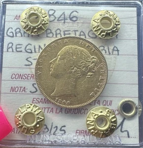 Gold Coin Great Britain Queen Victoria Pound 1846 Sealed BB - Picture 1 of 3
