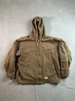 Schmidt Workwear Jacket Mens XL Brown Sherpa Lined Hooded Full Zip Outdoor - Image 1 of 4